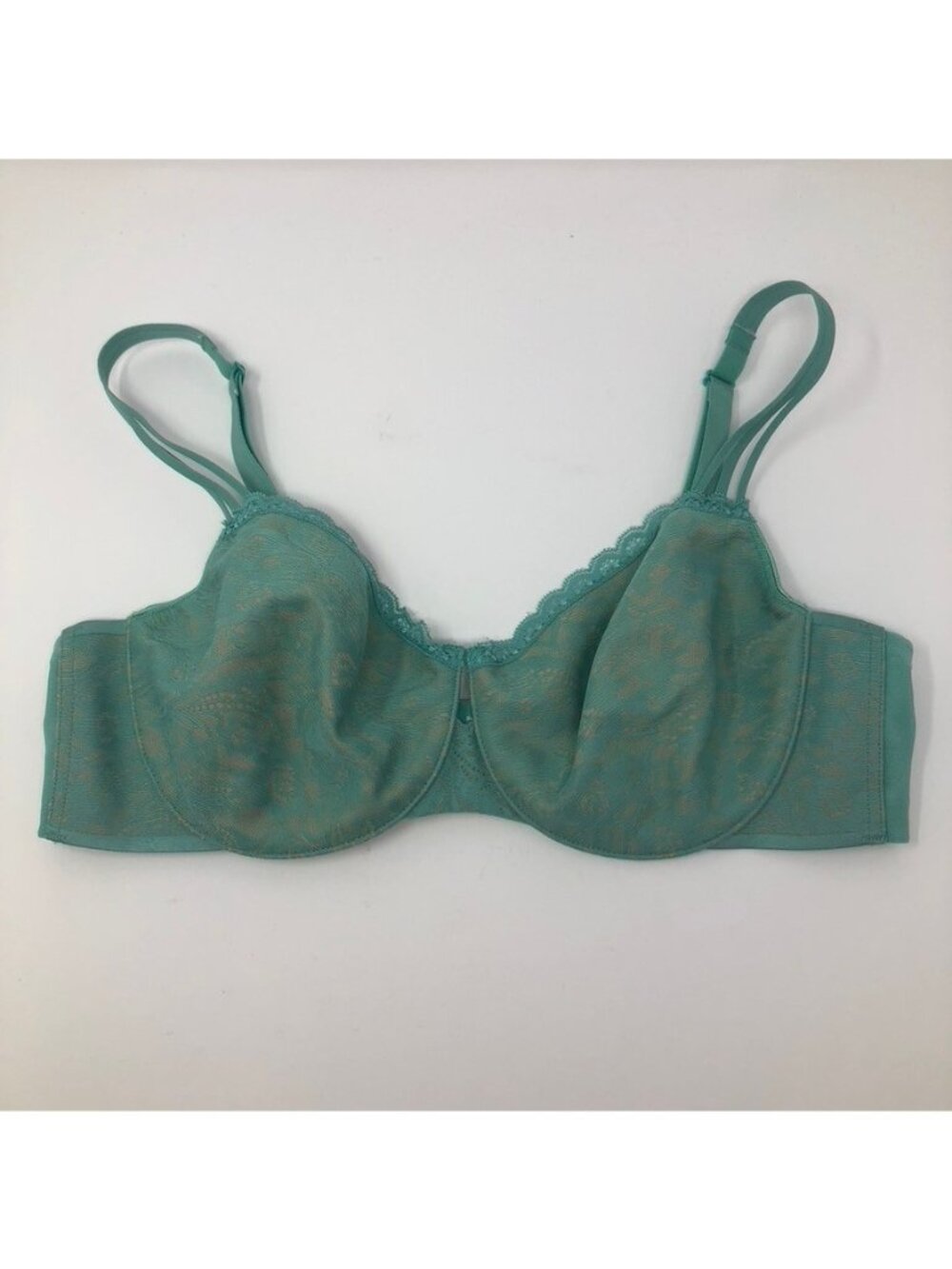 Soma Enticing Lift Balconet Bra Size 38D Green Floral Lace
